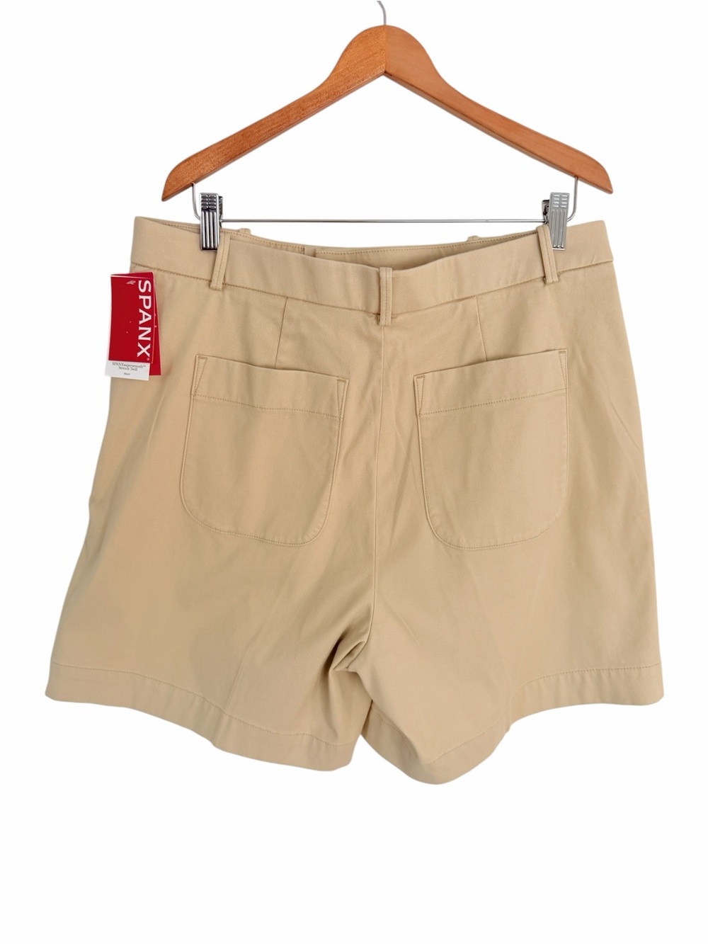 NWT SPANX Supersmooth Stretch Twill High-Rise Tailored Khaki Women's Shorts XL - Picture 12 of 13